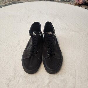Vans High Top All Black Canvas Sneakers Mens 6.5‎ or Womens 8